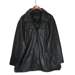 Leather Elements Mens Genuine Soft Black Leather Jacket Sz 3X Pockets Classic